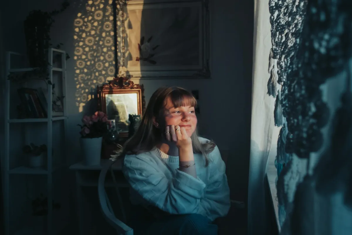 A reflective domestic scene