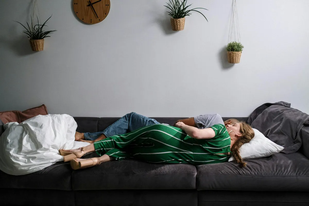 A long-term couple at home